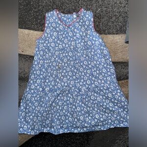 Floral Blue Sleeveless Dress-Baby Boden
